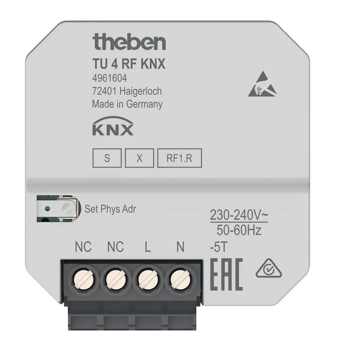 TU 4 RF KNX - Base de dados KNX (aparelhos individuais)